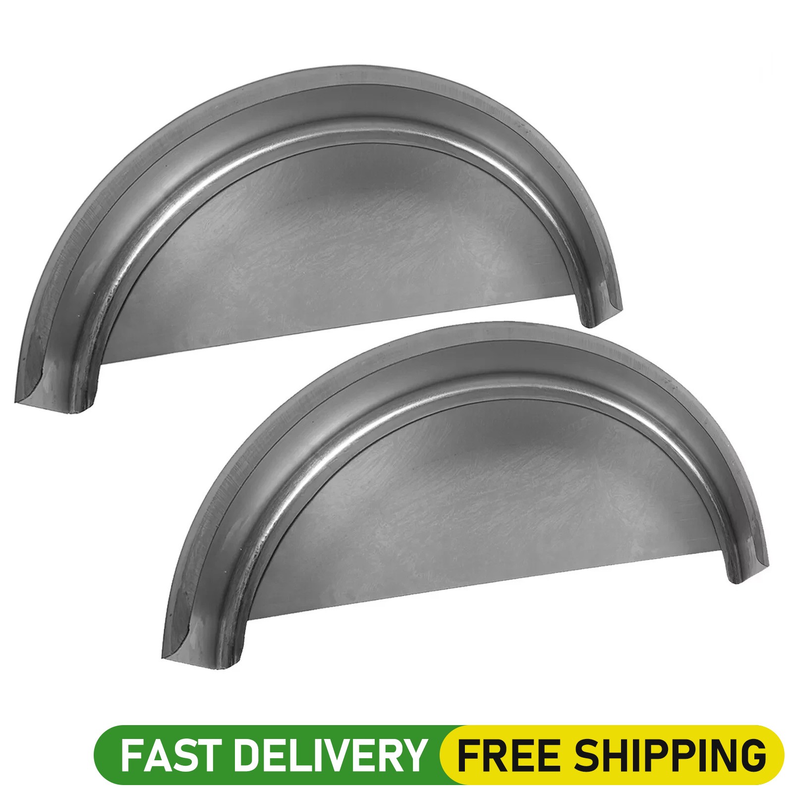 For 14″ 15″ 16″ Wheel Steel Round Single Axle 2 Trailer Fenders with Back Plate