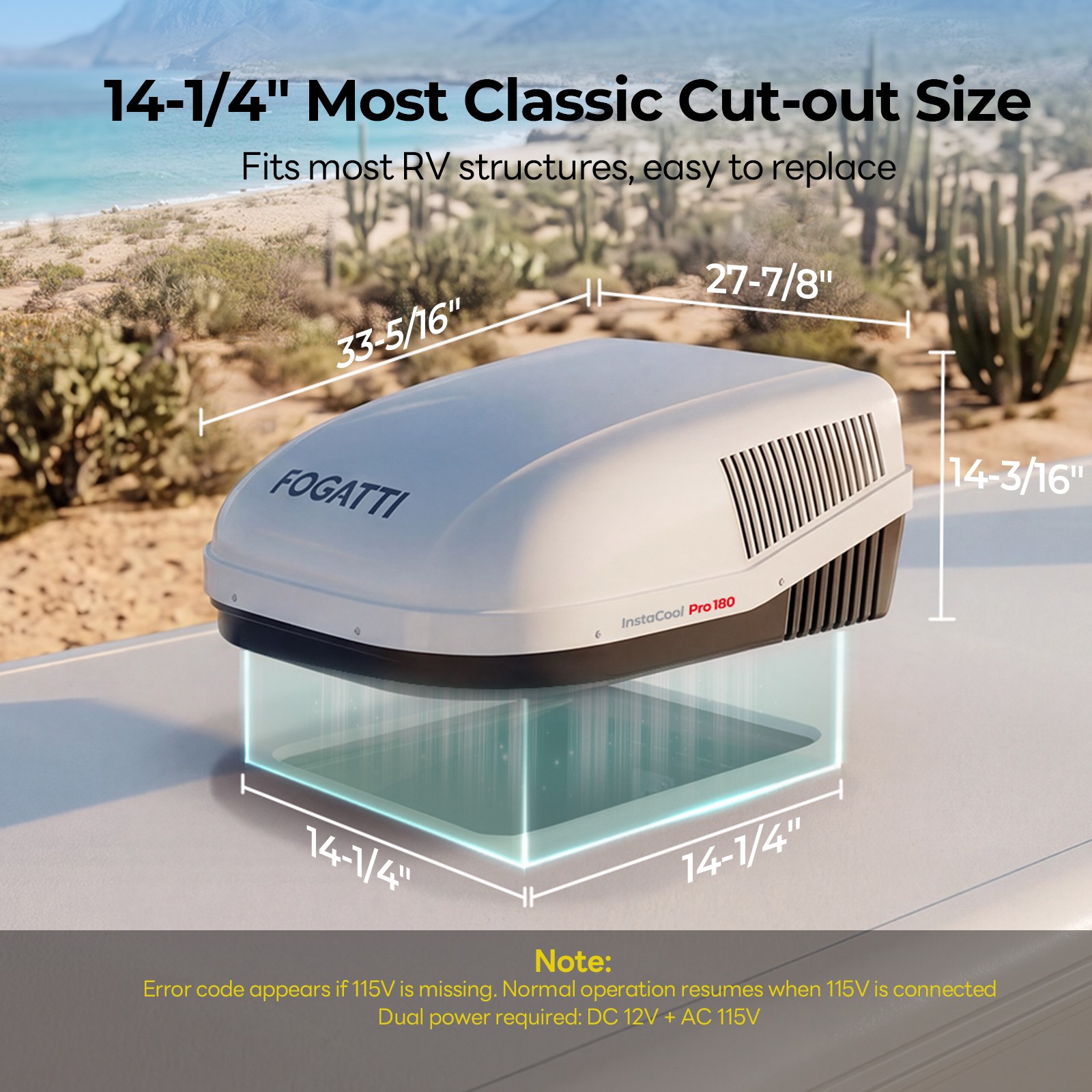 16000BTU RV Air Conditioner Heat Pump+Cooling Non-Ducted Rooftop Camper AC Unit