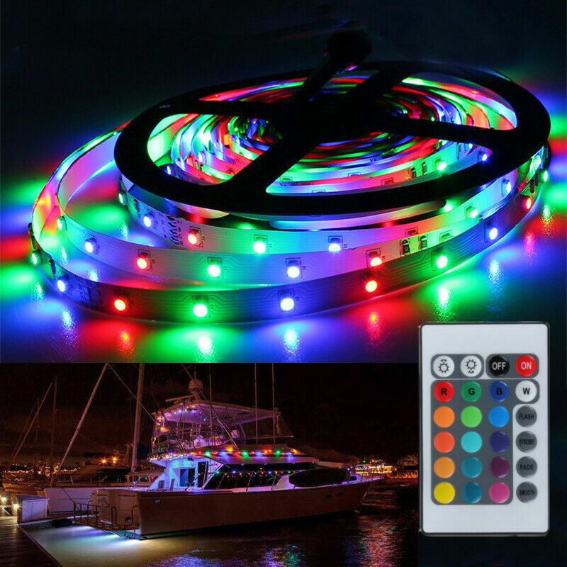 RGB Multicolor LED Boat Light Deck Waterproof 12v Bow Trailer Lights Kit Marine