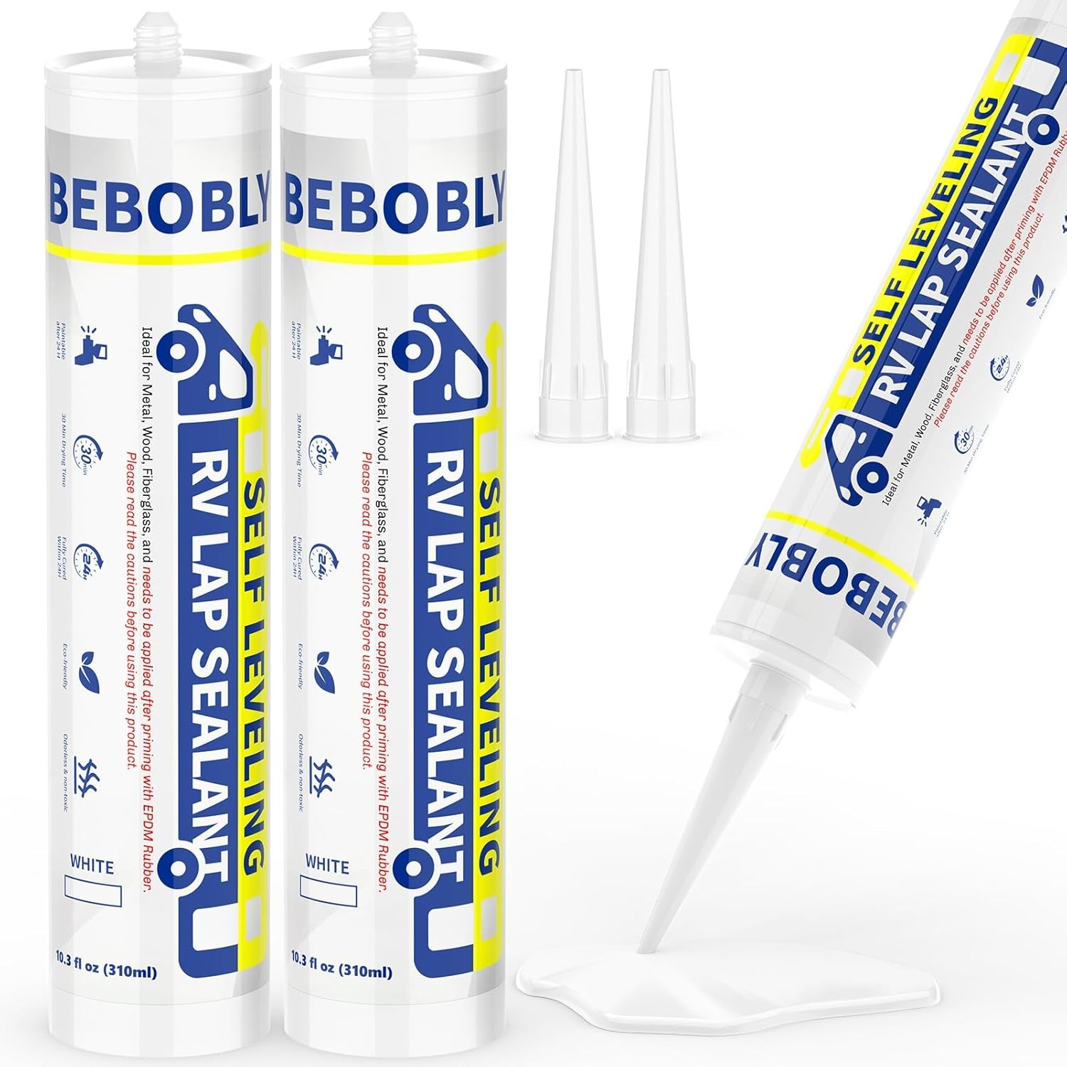 RV Roof Sealant, Self Leveling Lap Sealant White, RV Caulking Sealant Waterproof