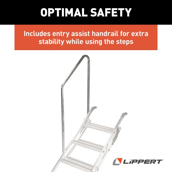 Lippert Components 2023024500 Entry Step 3 Manual Folding Steps With 8 Inch Rise