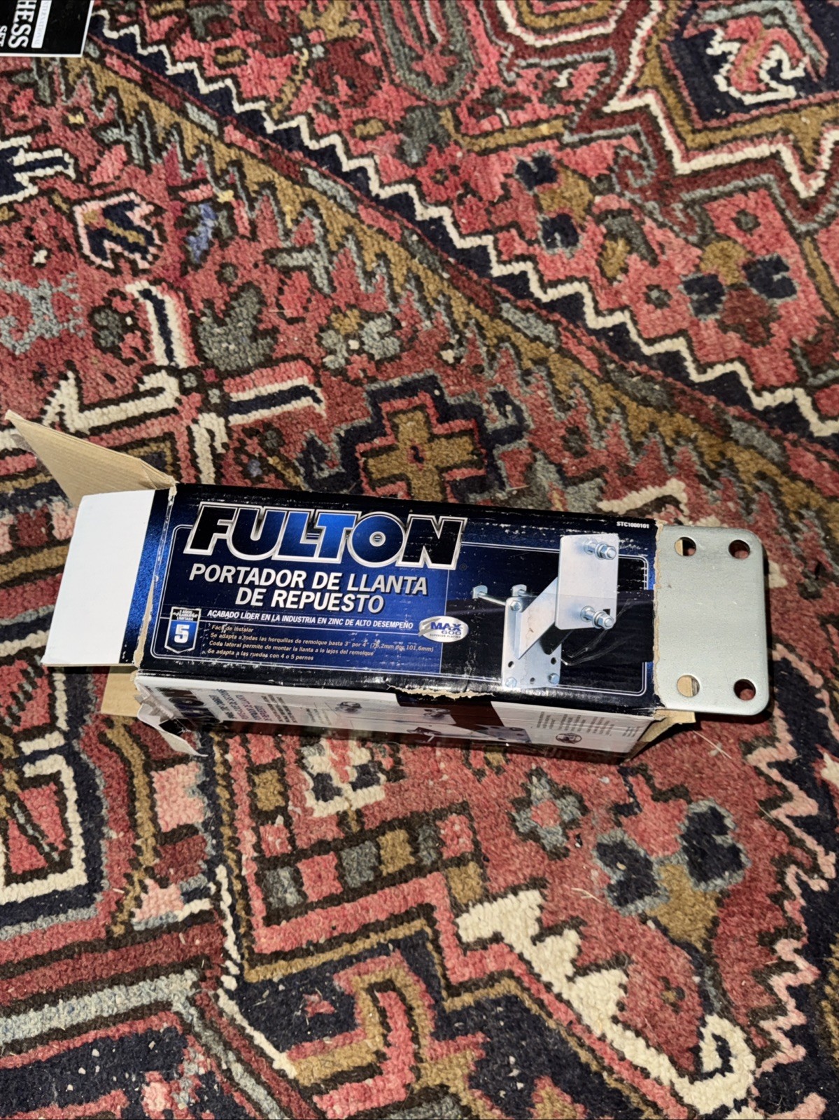 Fulton Trailer Spare Tire Carrier, Bolt-On, Zinc Finish