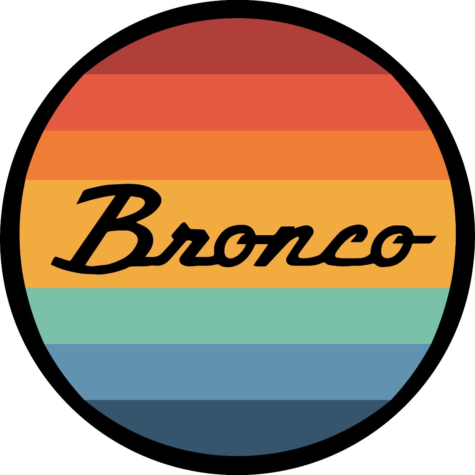 Striped Colored Vintage Bronco Spare Tire Cover for any make, model & size