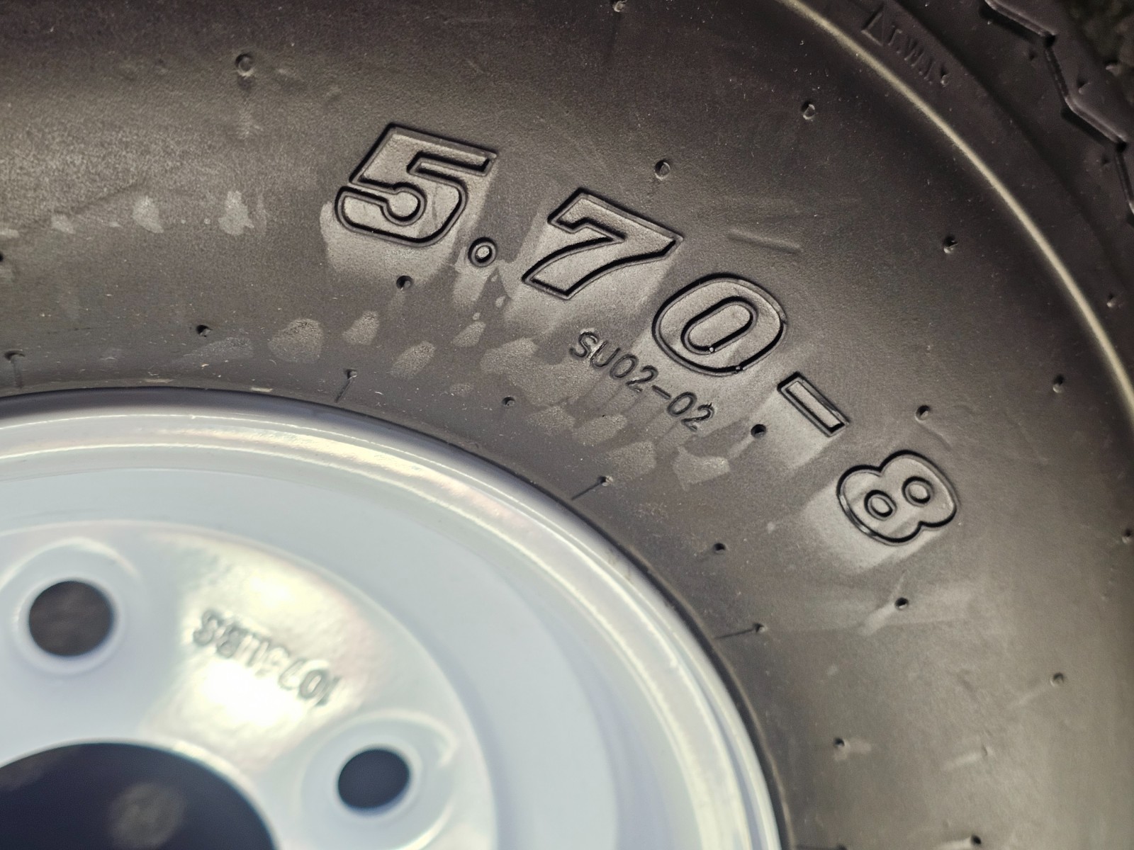 (QTY 1) Hi-Run 5.70-8 Boat Trailer Tubeless Tire & Wheel 4PR SU02 69M B 5 Lug