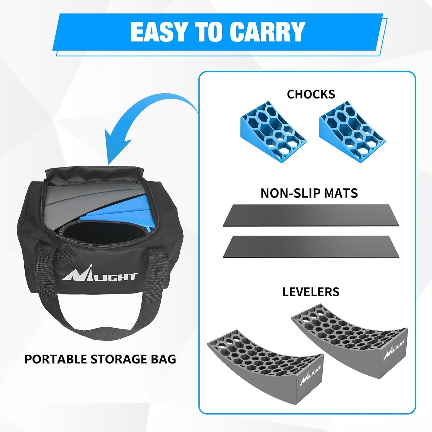 Nilight Camper Leveling Blocks Leveling System for Single Dual Axle Trailers