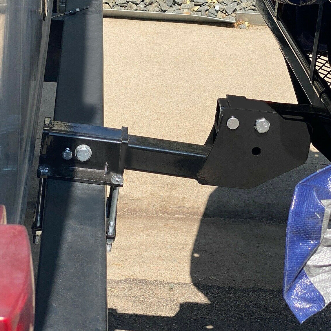 4” Square RV Bumper Receiver Adapter 2” Hitch Mount Rack 2 Cargo Carrier tube