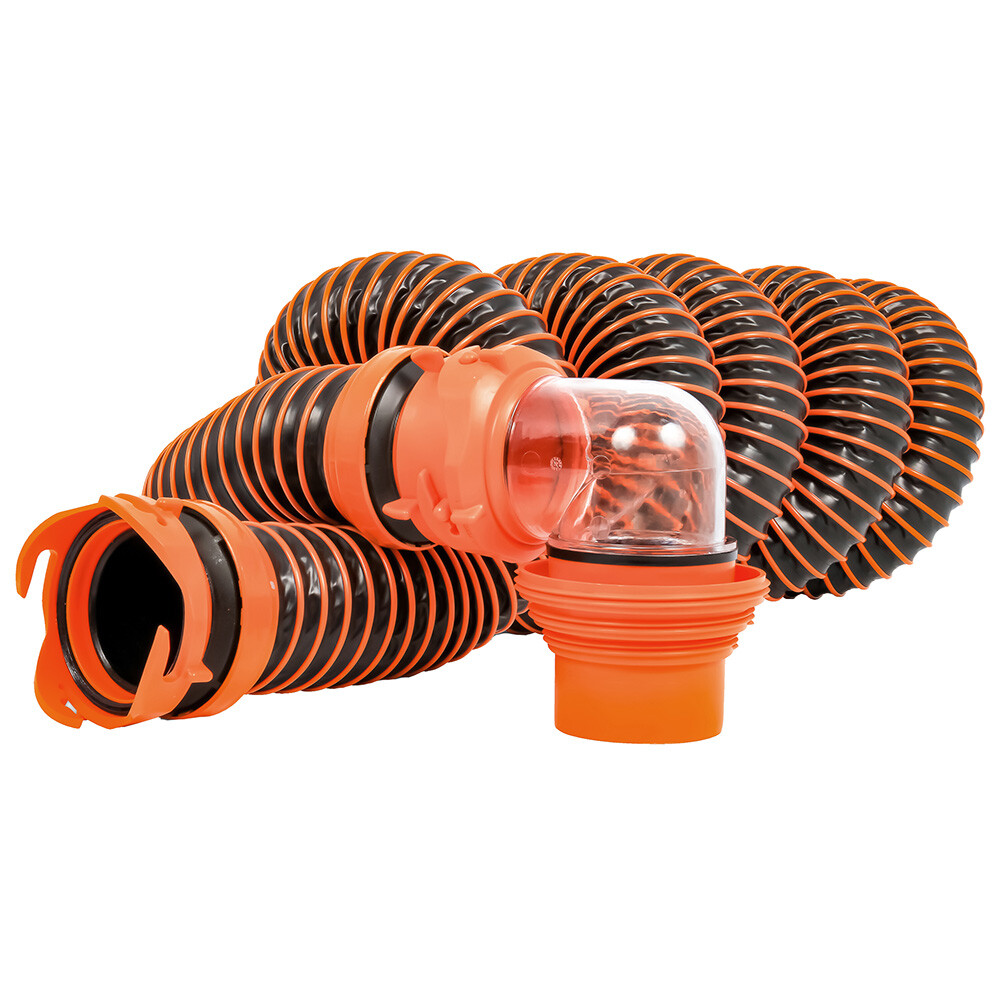 Camco 39861 Rhino EXTREME Sewer Hose Kit w/Swivel Fitting 4 In 1 Elbow Caps