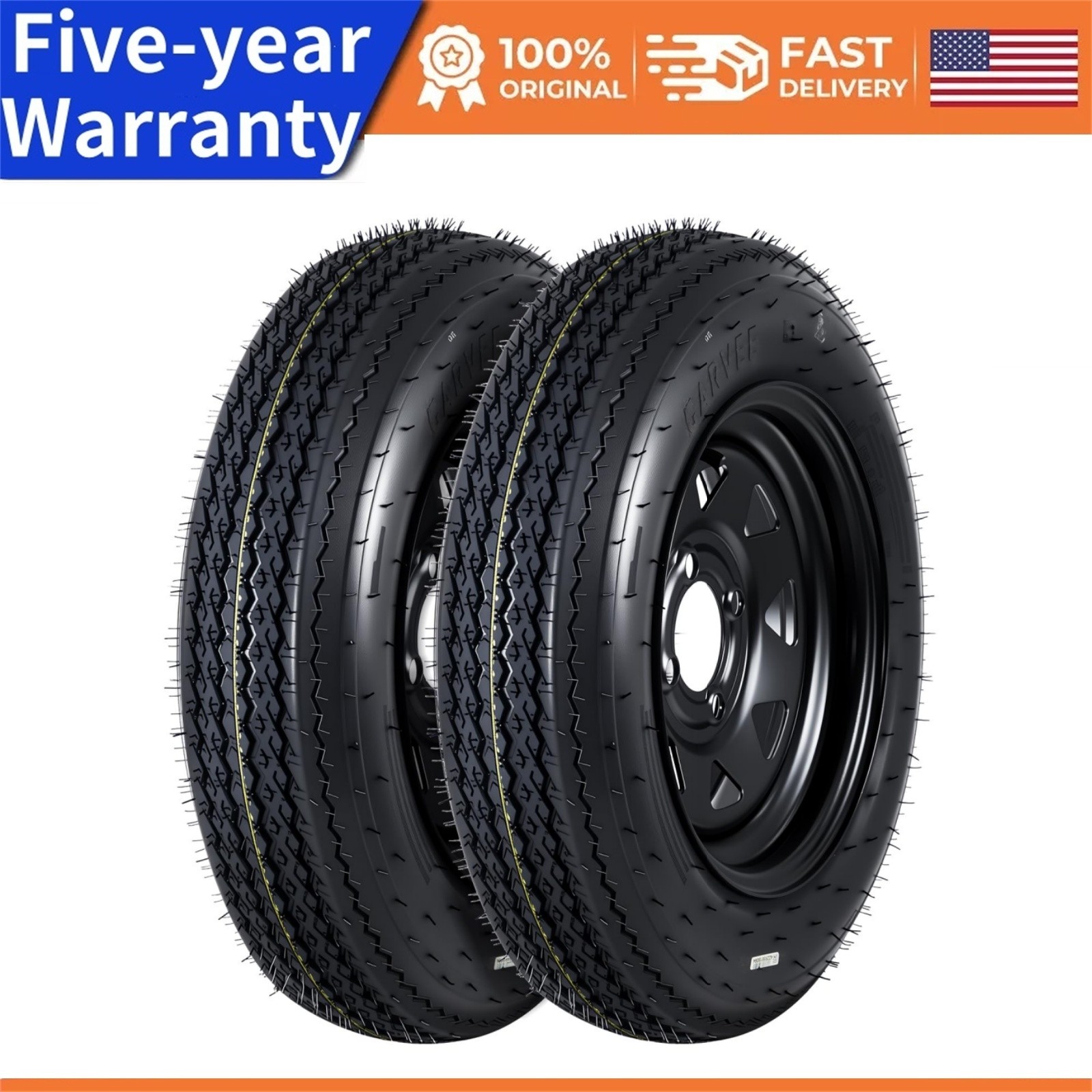 4.80×12 480-12 4 lug Trailer Tire and Wheel Assembly 4 Lug 4″ Bolt Pattern 6PR