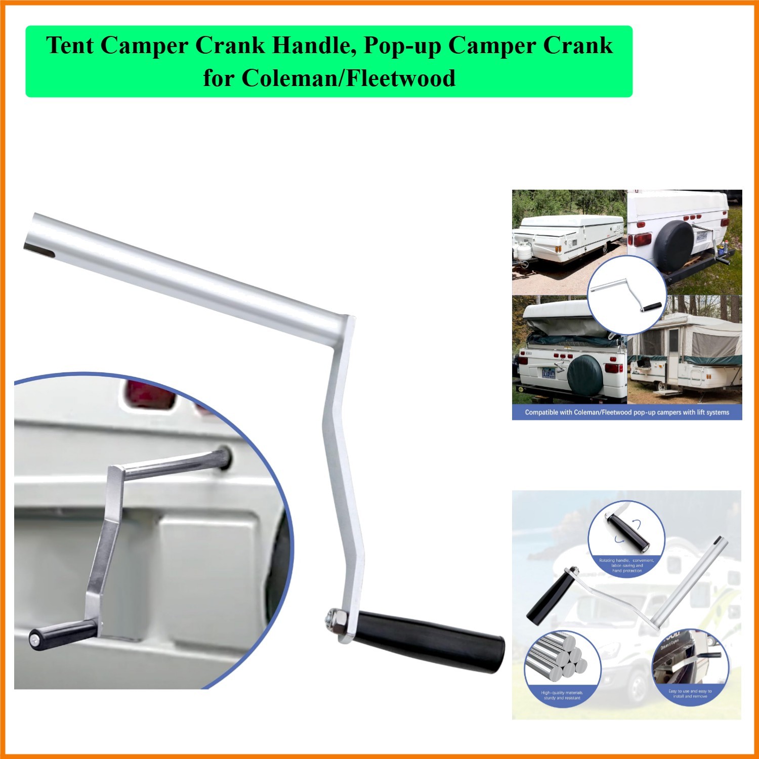 Tent Camper Crank Handle, Pop-up Camper Crank for Coleman/Fleetwood