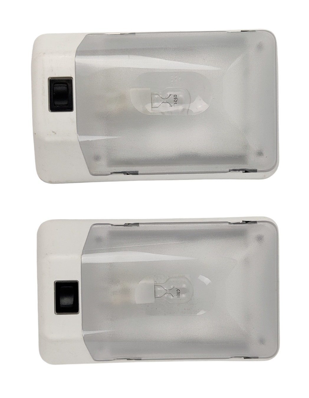 (2) Single Light w/ Switch 12 Volt Incandescent Clear RV Camper Trailer