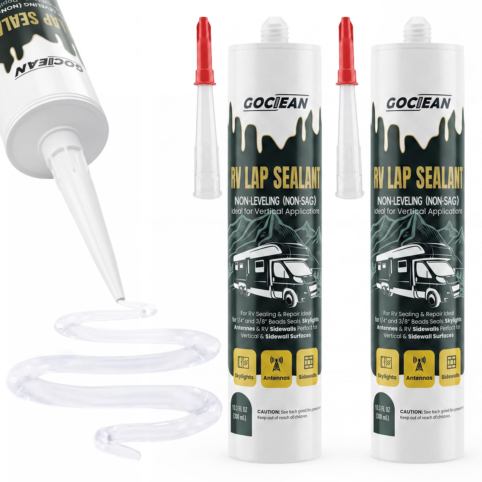 Gociean Non-Leveling RV Roof Sealant, Lap Sealant for Roofs, Clear