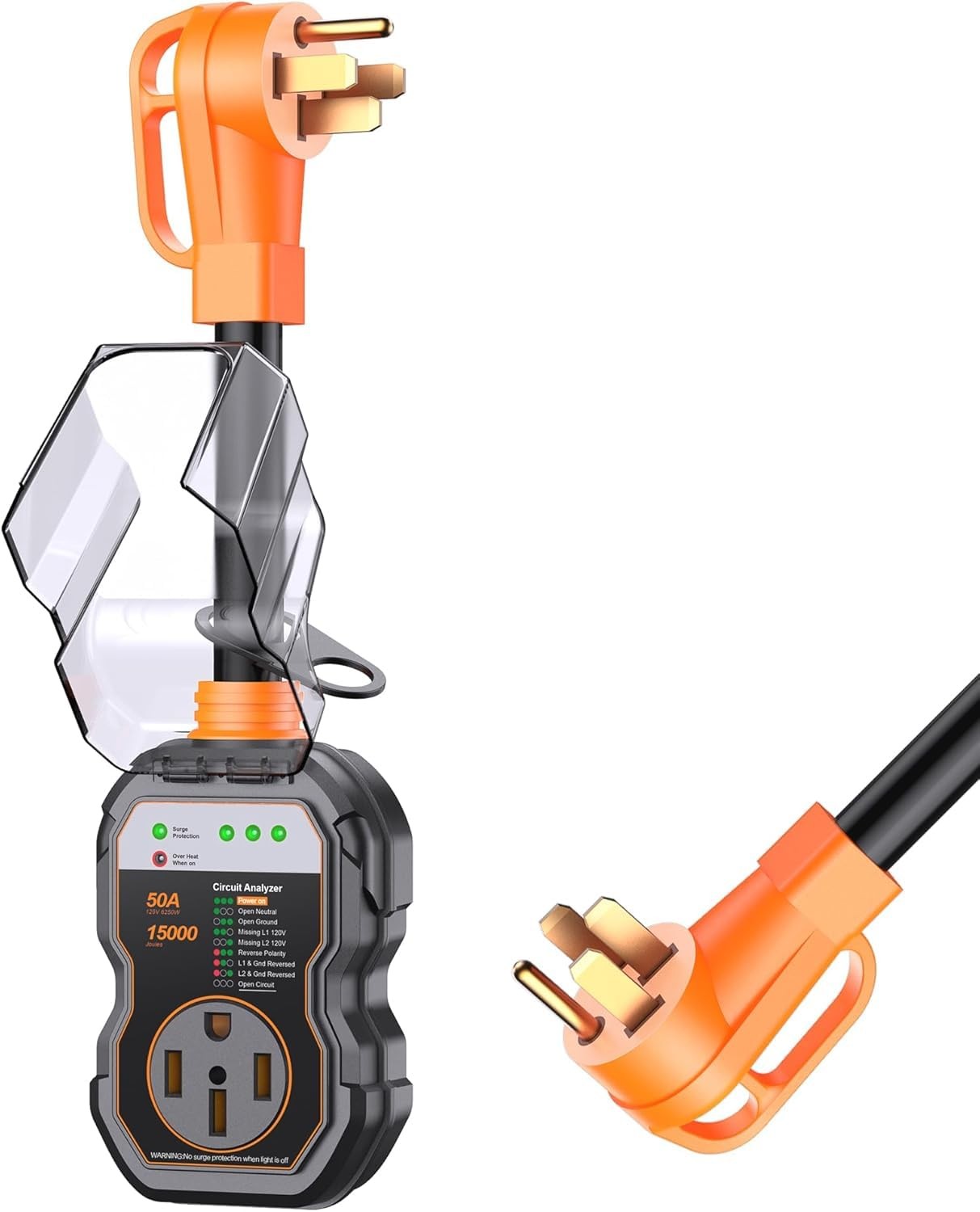 Rv Surge Protectors 50 Amp, 15000 Joules Rv Circuit Analyzer, Ip68 Surge Voltage