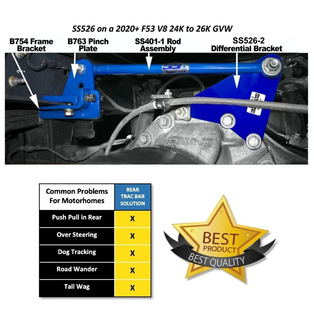 SuperSteer® SS526 Rear Trac Bar for Ford F53 V8 24-26k GVWR 2020+ LIKE NEW