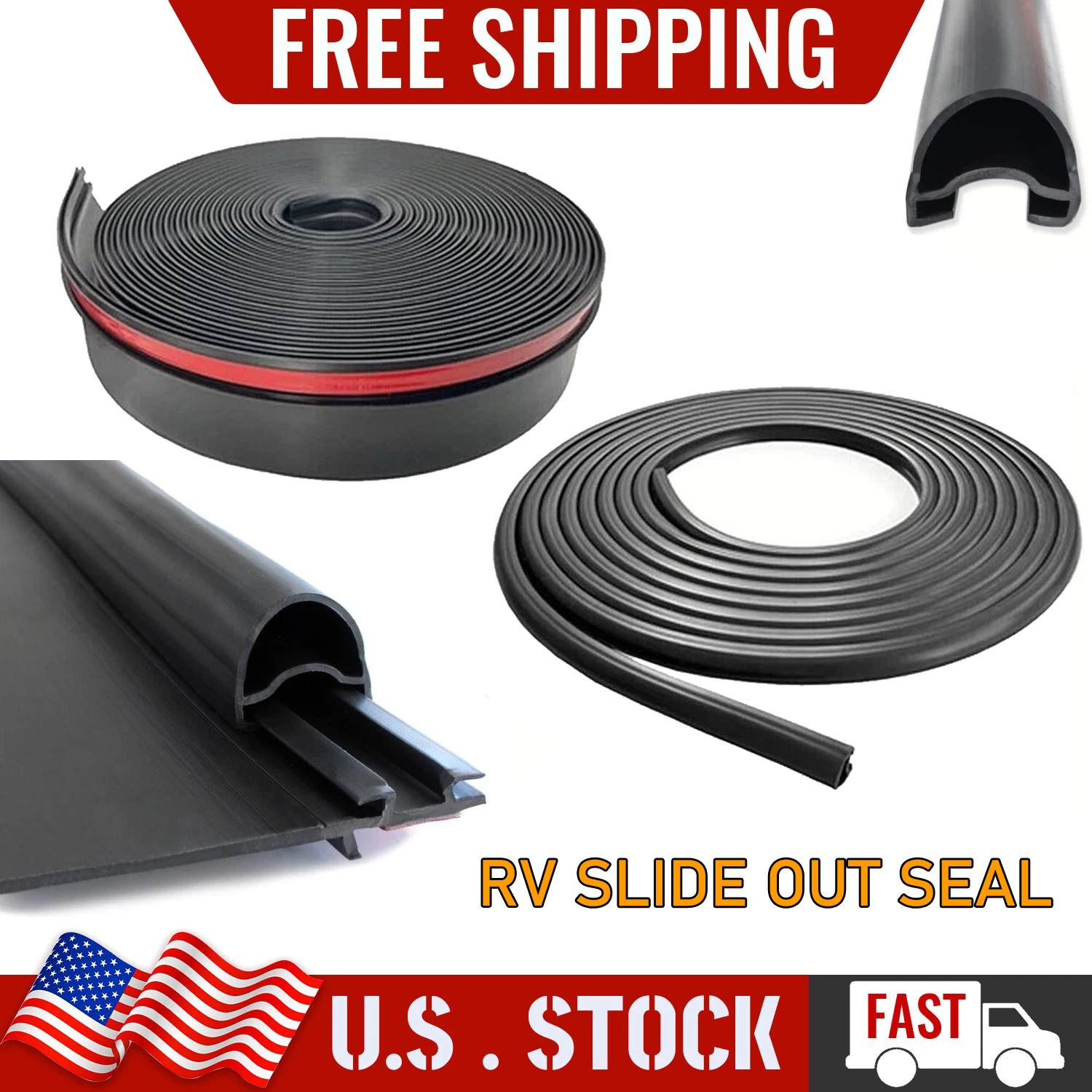 RV Slide Out Seal Kit, Combo RV Slide Out Black Rubbers 018-312-EKD + 018-341 EK
