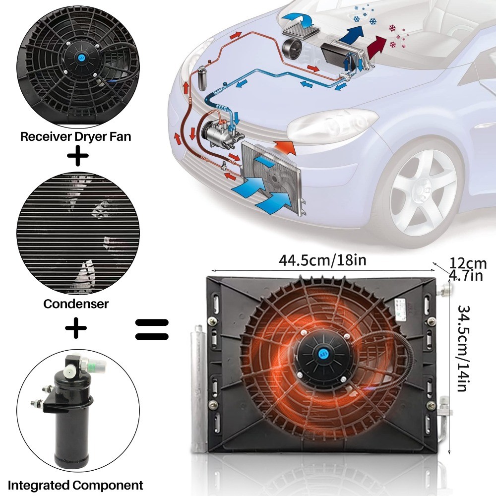 Mieligo12V Remote Electric Cooling Underdash Air Conditioner Panel Kits US
