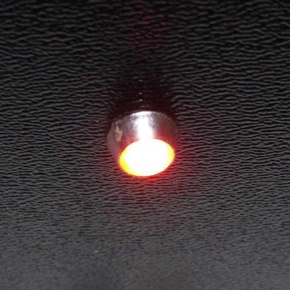 4 BBT 12 volt Red LED Indicator Lights in Chrome Metal Bezels
