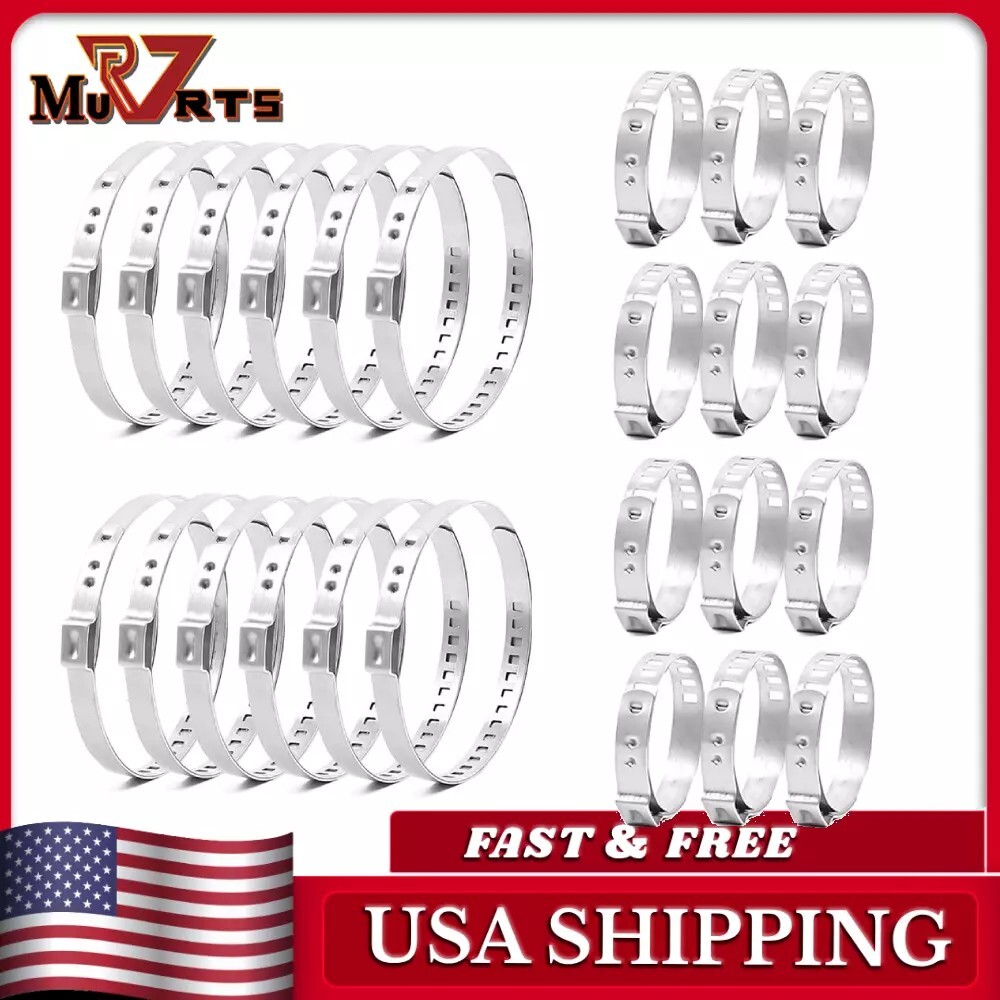 24 Pcs Adjustable Axle CV Joint Boot Crimp Clamps Small & Large Kits Universal