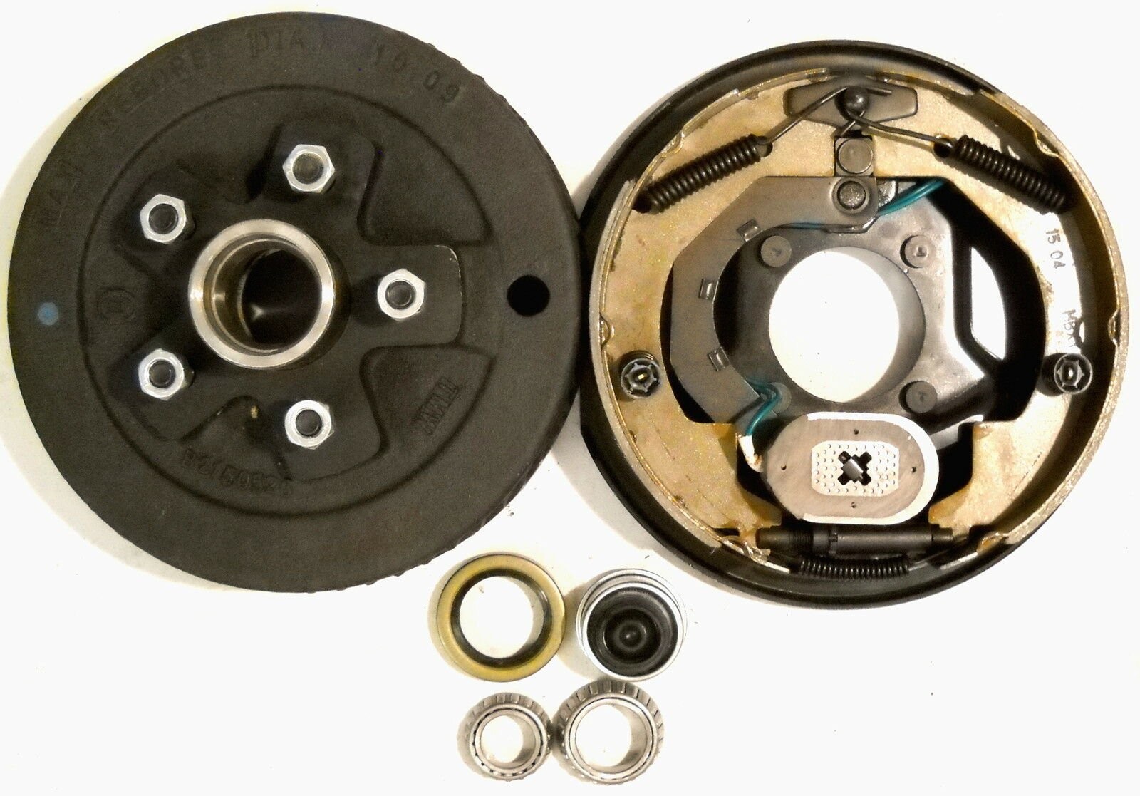 1- 5×4.75 3500# Drum W/10″ Left Hand Electric Backing Plate Trailer axle Brake