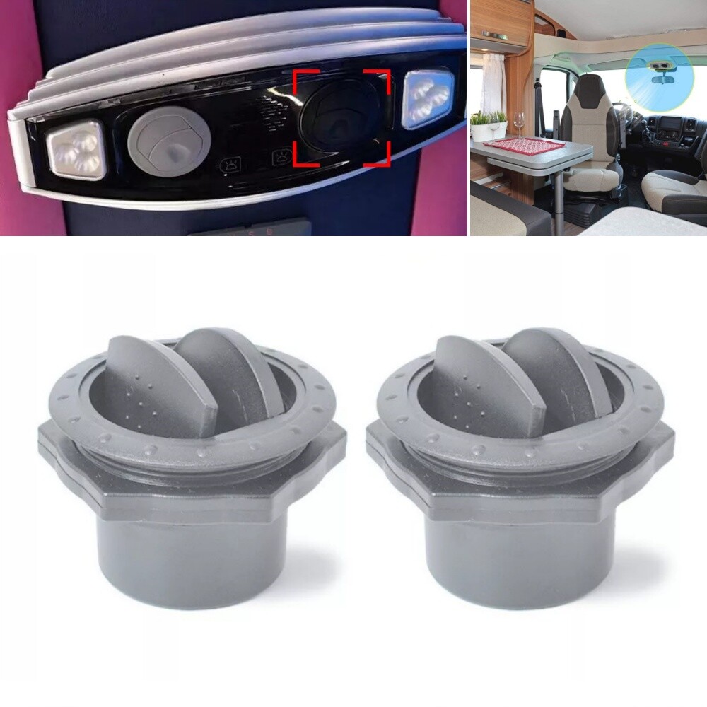 2PCS Gray Air Conditioning Outlet Round ABS Plastic A/C Vent For Car RV Boat Bus