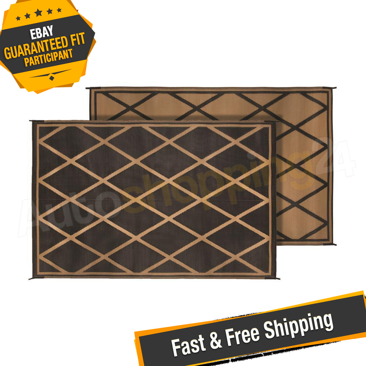 Faulkner 68900 Deluxe 8′ x 20′ Diamond Black/Beige Multi-Purpose Mat