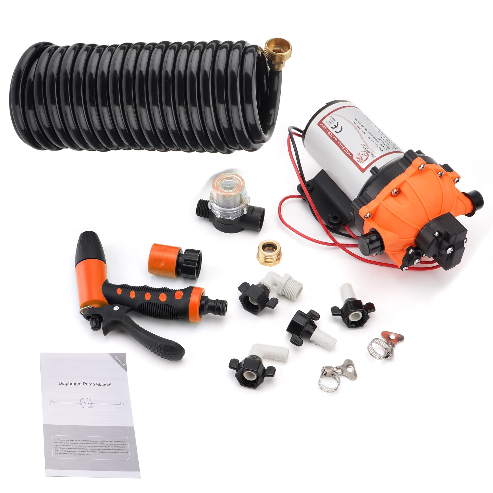 80PSI Deck Washdown High Pressure Pump Boat Caravan Wash Water Pump 7.0GPM 26.5L