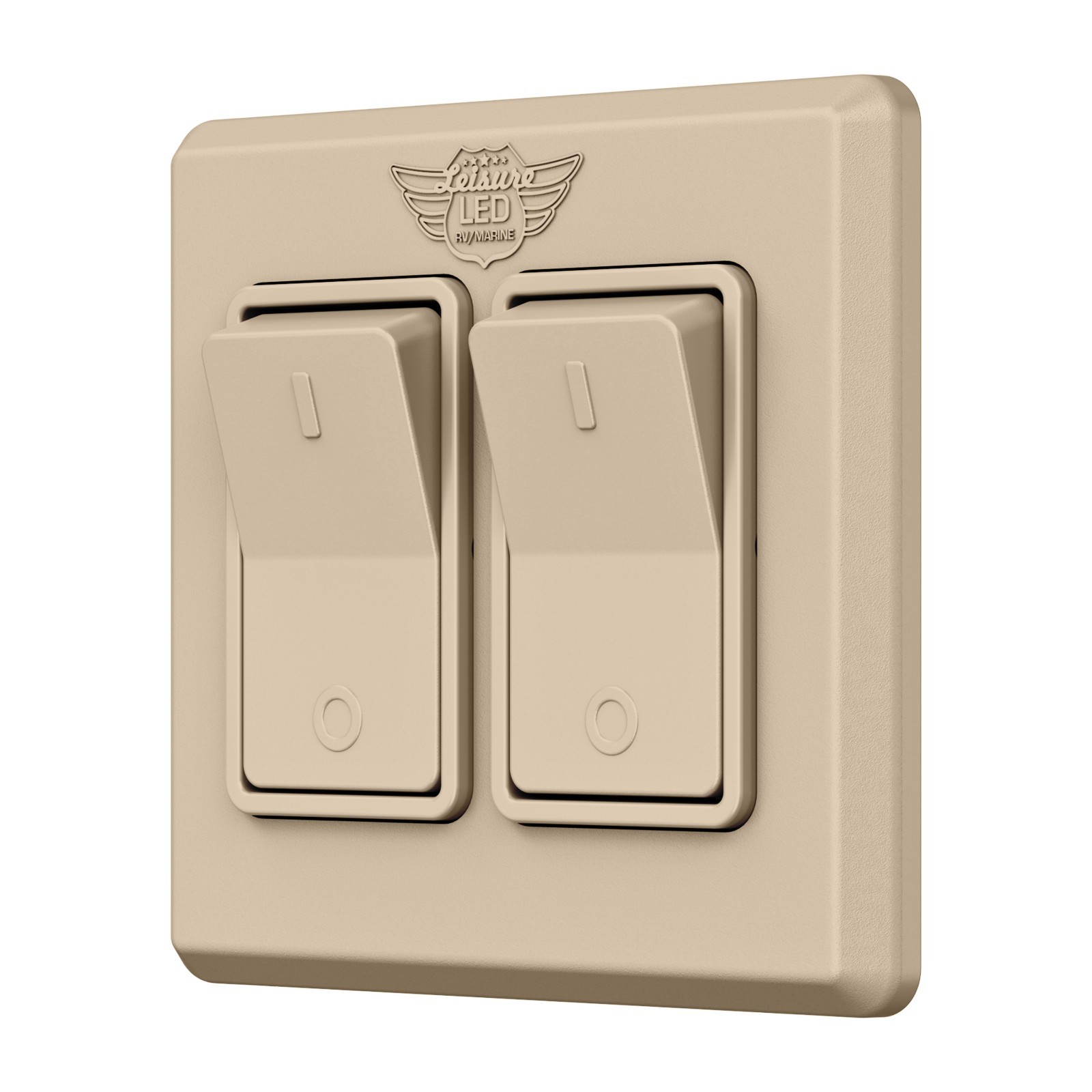 Single 2 Gang On-Off 12V Tan Light Switch -RV Camper Trailer Marine Boat 12 V