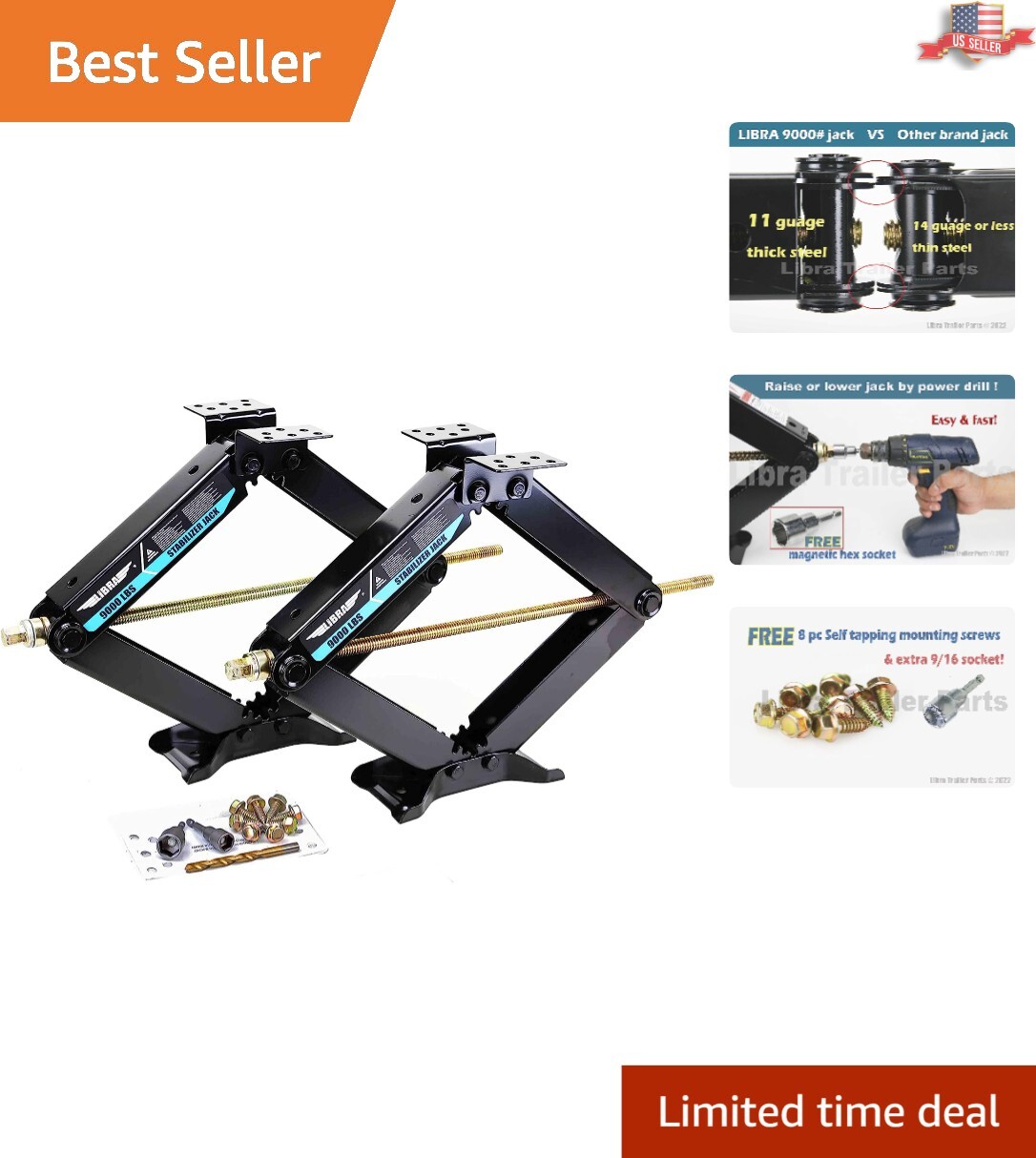 Heavy-Duty Scissor Jacks – Ultimate True HD 9000 Capacity – Socket Kit