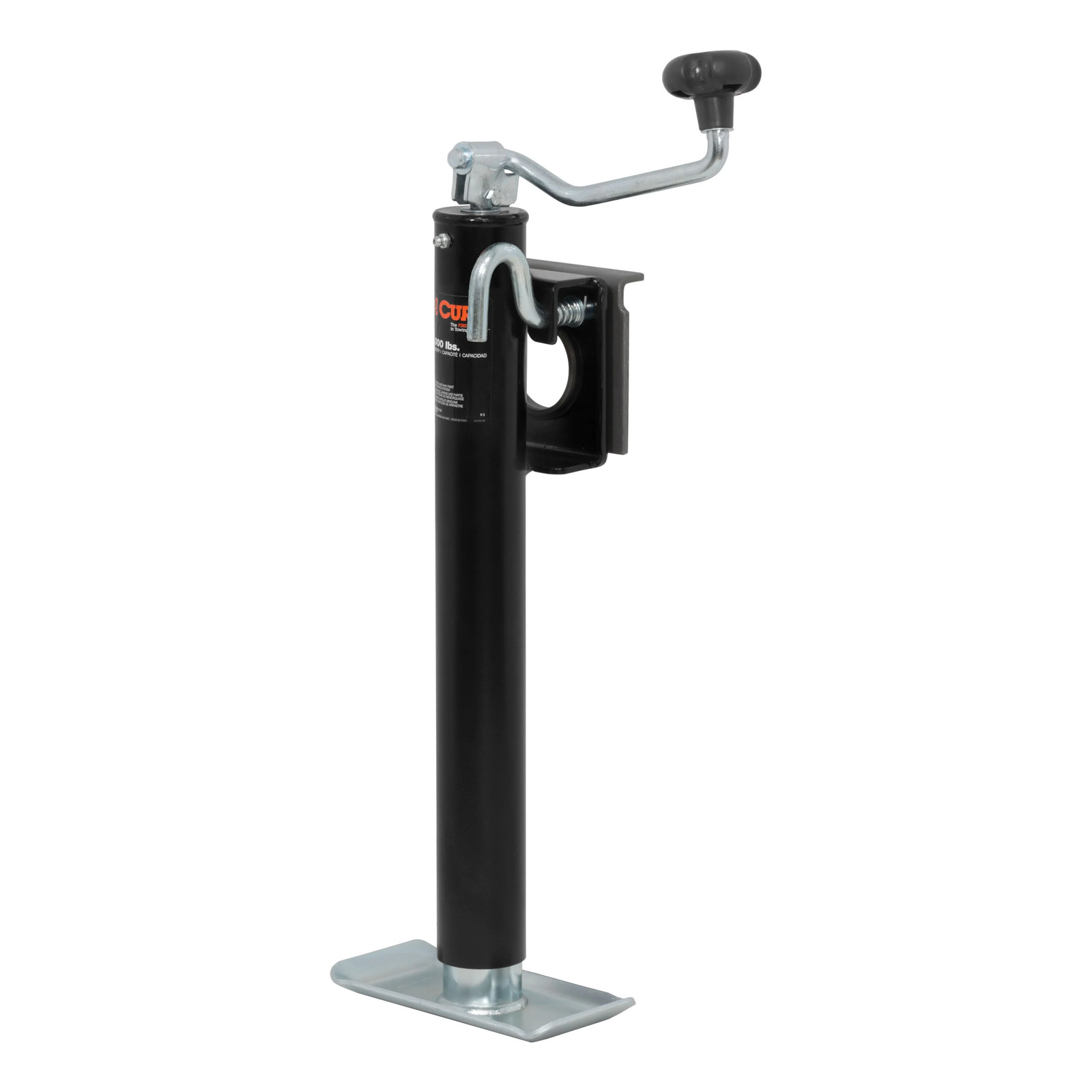 Bracket-Mount Swivel Trailer Jack with Top Handle 2K lbs, 15″ Travel 28304 CURT