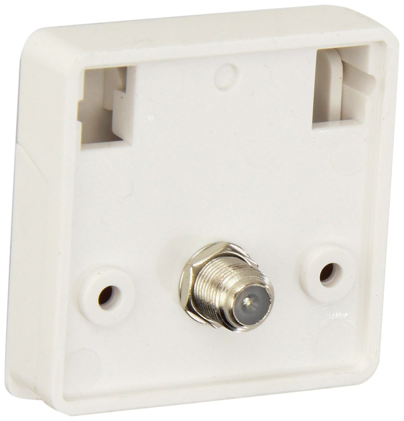 Weatherproof White RV TV Jack with Universal Fit & Durable Plastic Construction