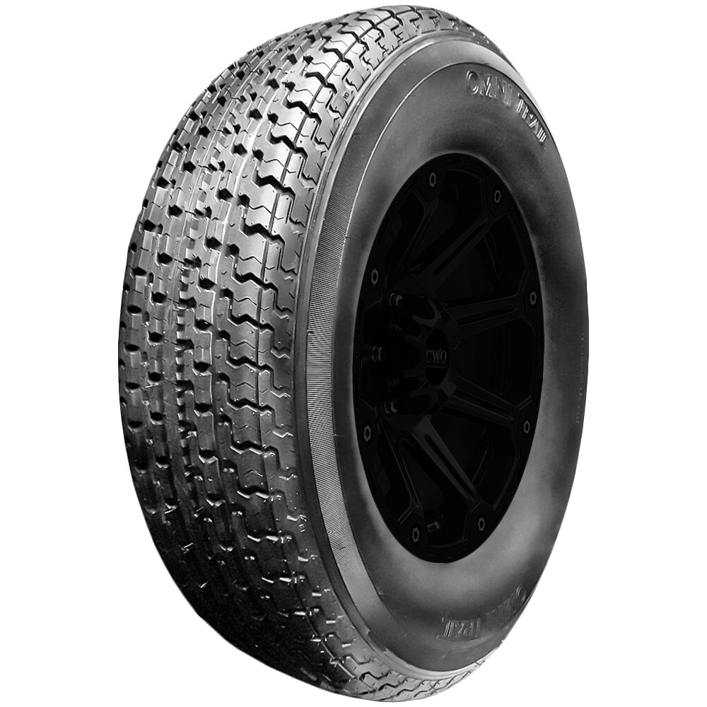 (QTY 4) ST205/75R14 Omni Trail STR Trailer 100/97M LRC Black Wall Tires