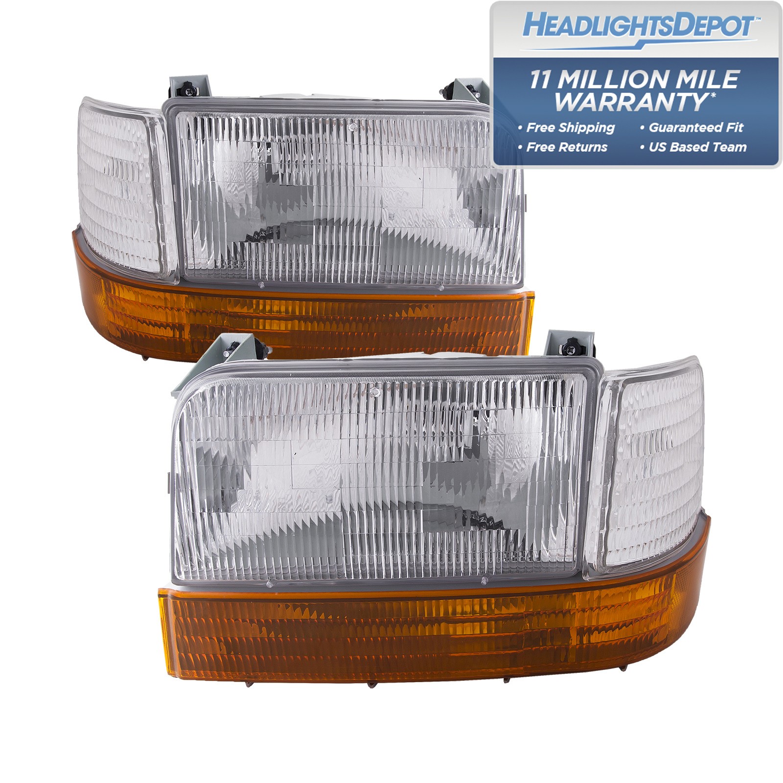 Fits Rexhall Vision 2000-2003 Motorhome RV Left and Right 6 Piece Headlight Set