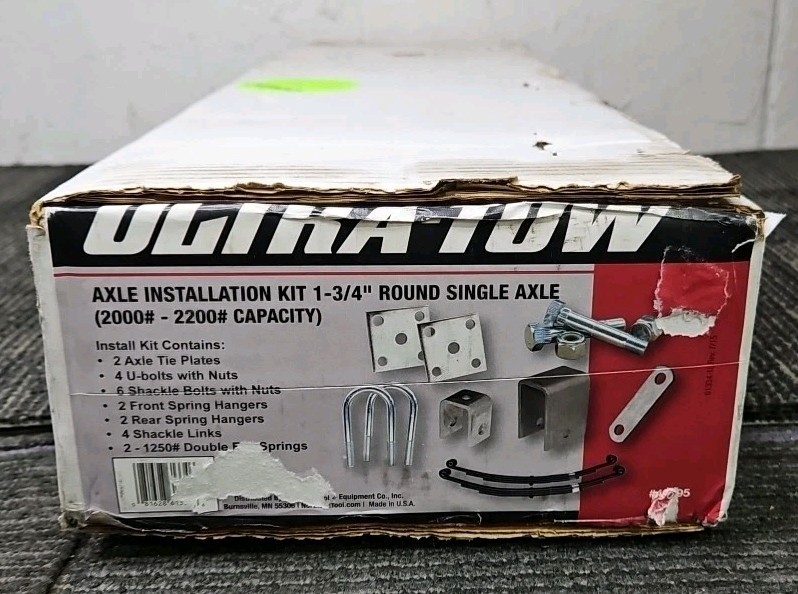 Ultra Tow 49095 Axle Installation Kit 1-3/4″ Round Single Axle (2000#-2200#)