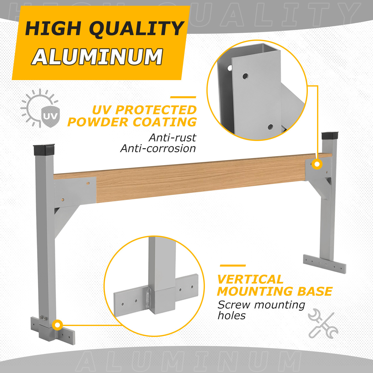 Adjustable Roof Ladder Rack Bracket Kit For Open or Enclosed Trailers Cargo Vans