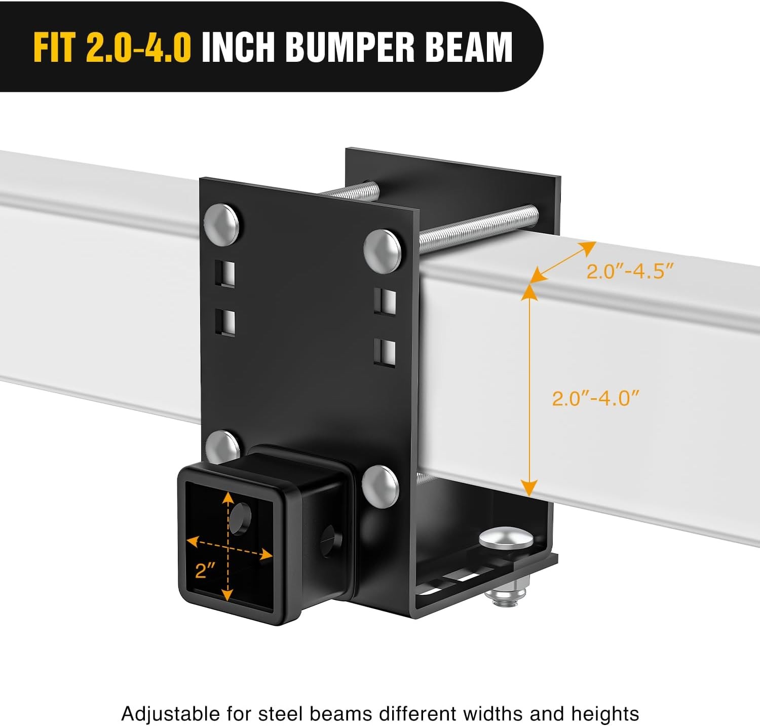 RV Bumper Hitch Receiver Adjustable Trailer Hitch Adapter 2″ Receiver Heavy Duty
