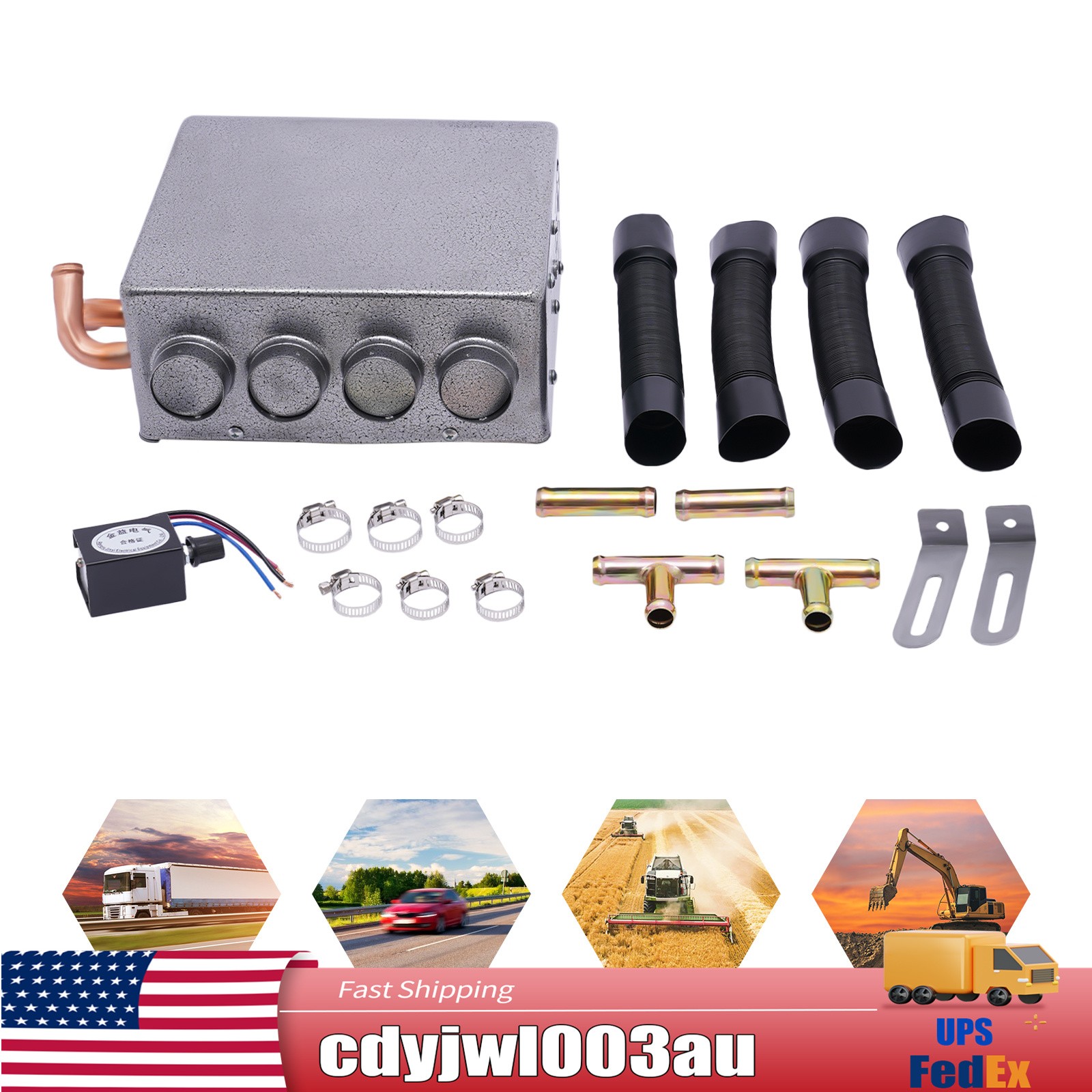Universal Under Dash Heater Defroster+Speed Switch Car Truck 4 Ports 12V USA
