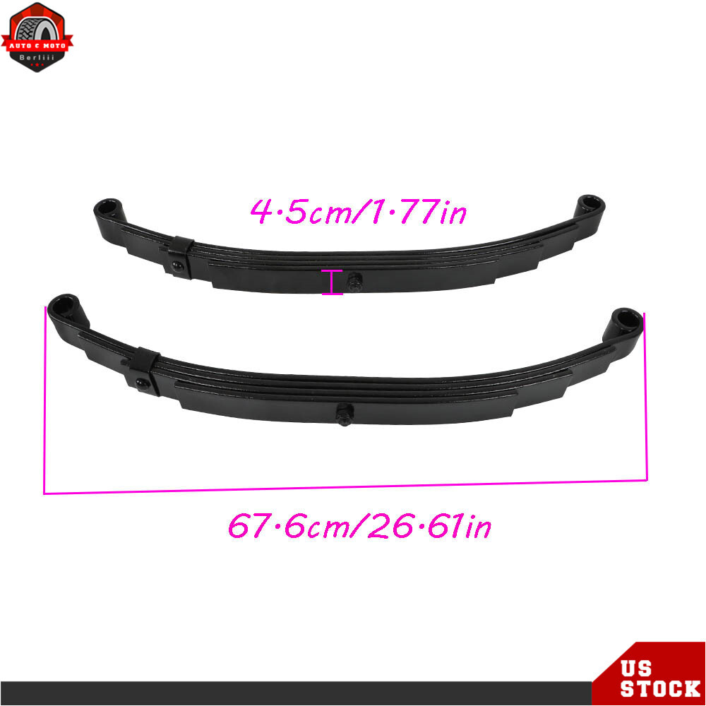 2 Pack Trailer Leaf Spring 4 Leaf Double Eye 2500 lbs Cap Per For 5000 lbs Axle