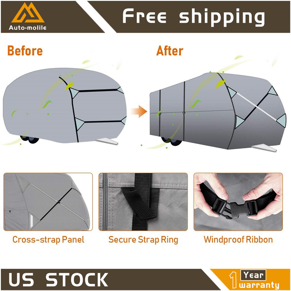 Travel Trailer RV Cover Waterproof Anti-UV For Camper 18′-20′ Non-Woven Fabric