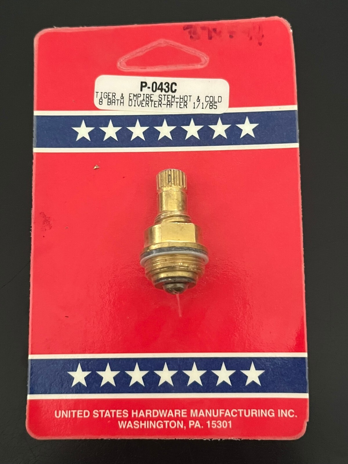 U.S. HARDWARE Tiger & Empire Stem Hot&Cold 8″ Bath Diverter Man