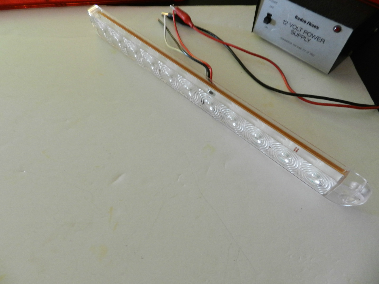 (2) Clear/Red Truck Trailer Stop Tail Turn Bar Light 11 LED 15″ low profile