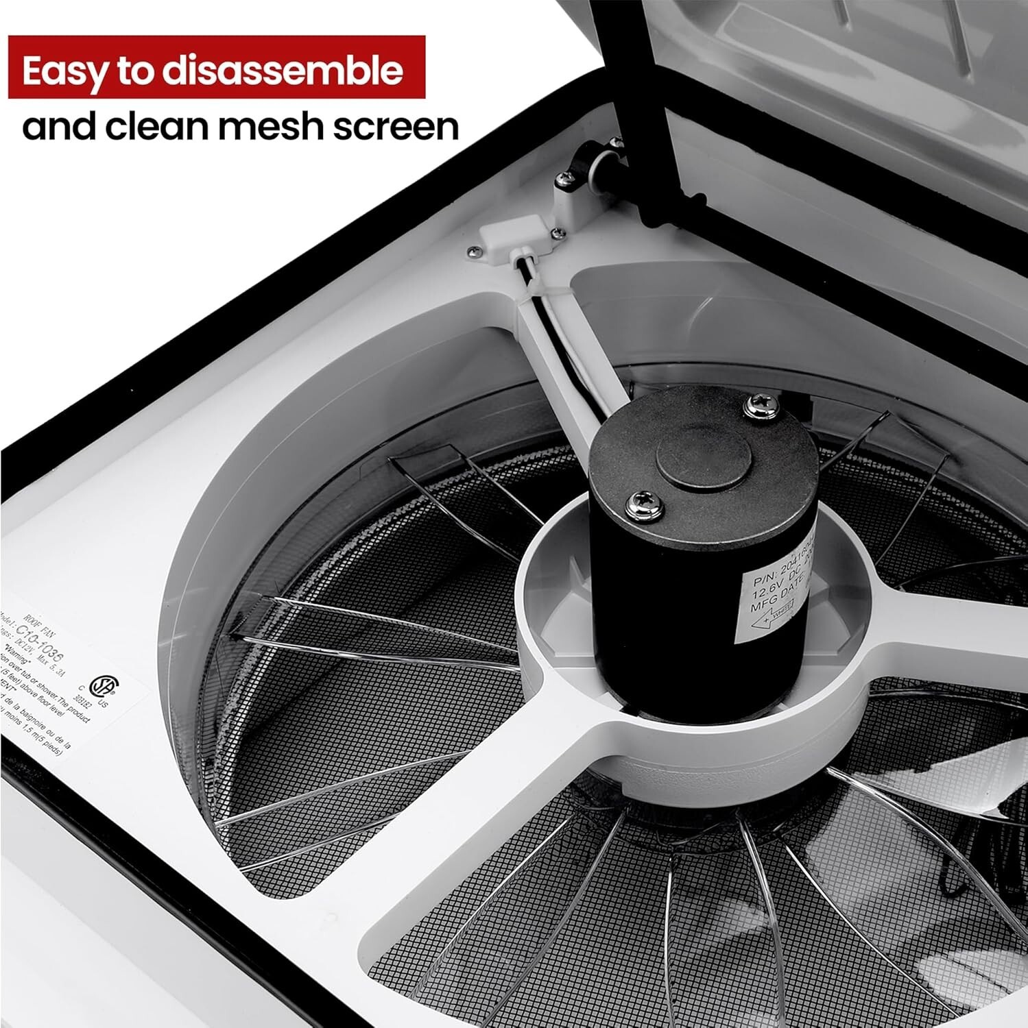 Pafessa USA 14″ RV Roof Vent Fan with Rain & Temperature Systems wRemote Control