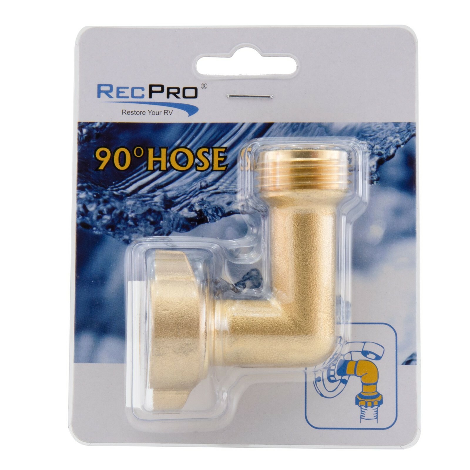 Brass Hose Elbow Fittings 90 or 45 Degree RV Plumbing City Water Hookup Hardware