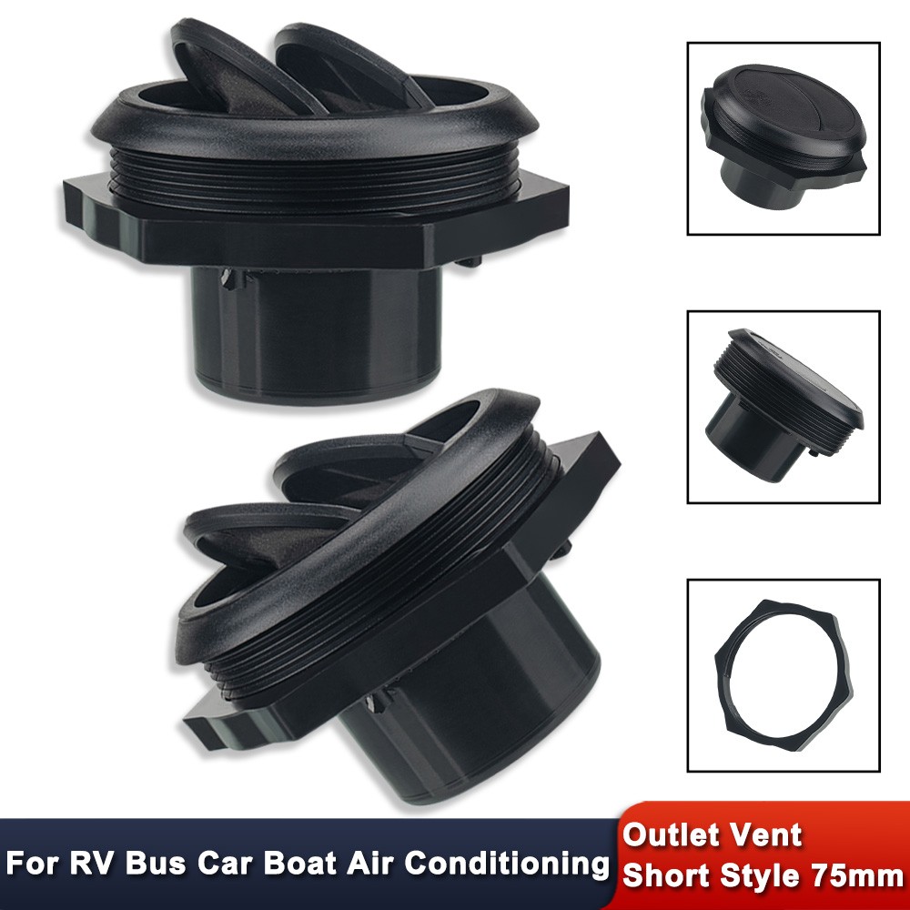 2Pcs Short Style 75mm Round A/C Air Conditioning Outlet Vent for RV Bus Car Boat