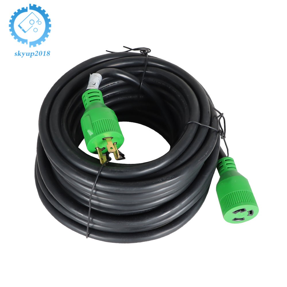 30 Amp 3 Prong NEMA L5-30P/L5-30R 10-100 Feet Generator Extension Cord