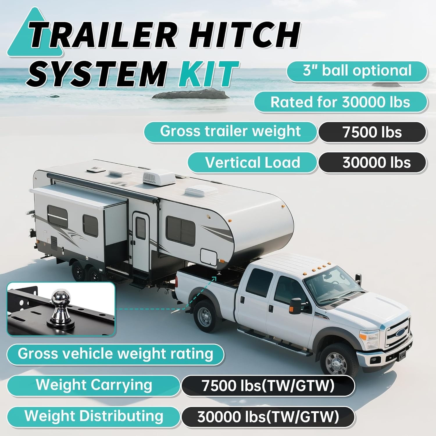 Gooseneck Trailer Hitch Compatible with 1999-2016 Ford F250 F350…
