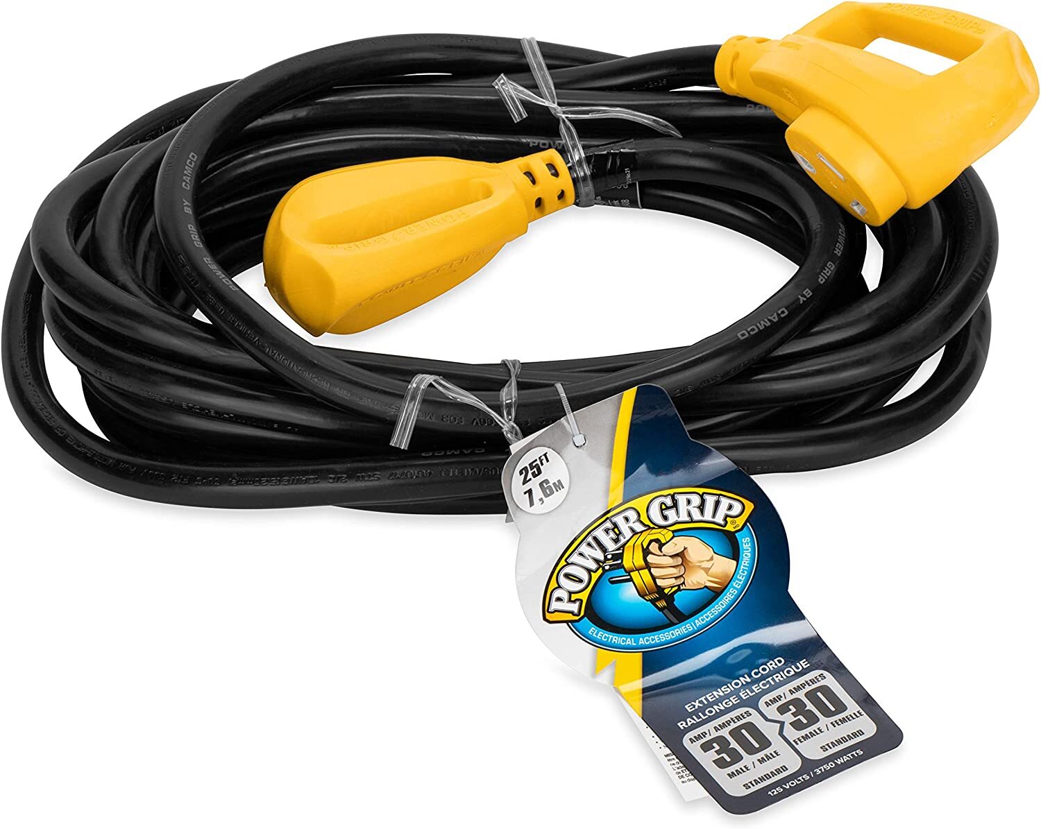 25ft Heavy Duty RV Extension Cord 30A 10 Gauge Power Cable Travel Trailer AC Run