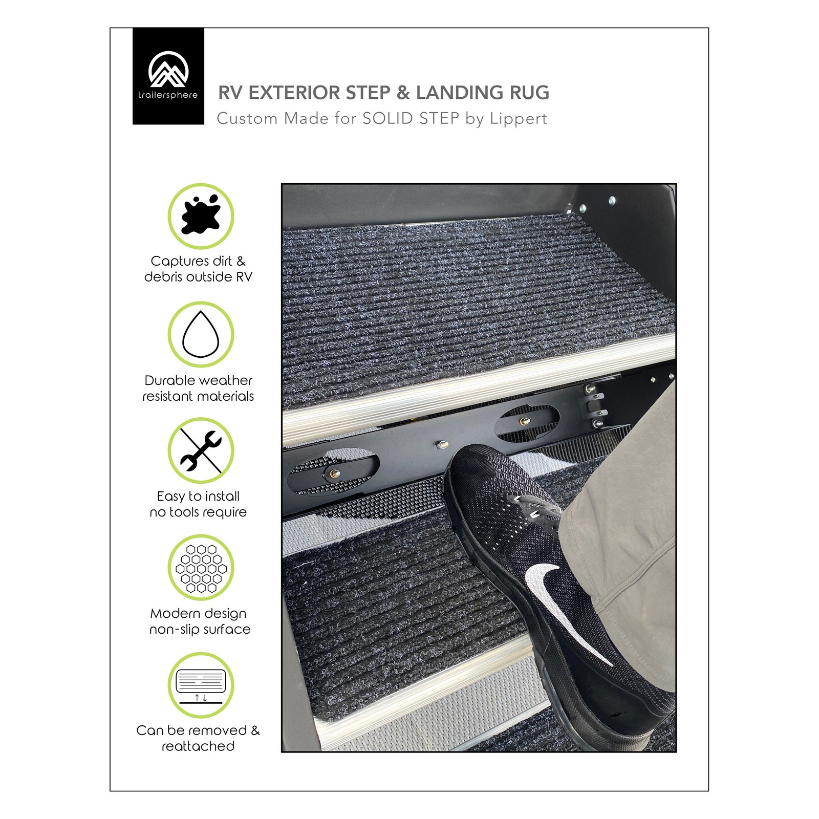 Trailersphere RUL2475 RV Step & Landing Rug