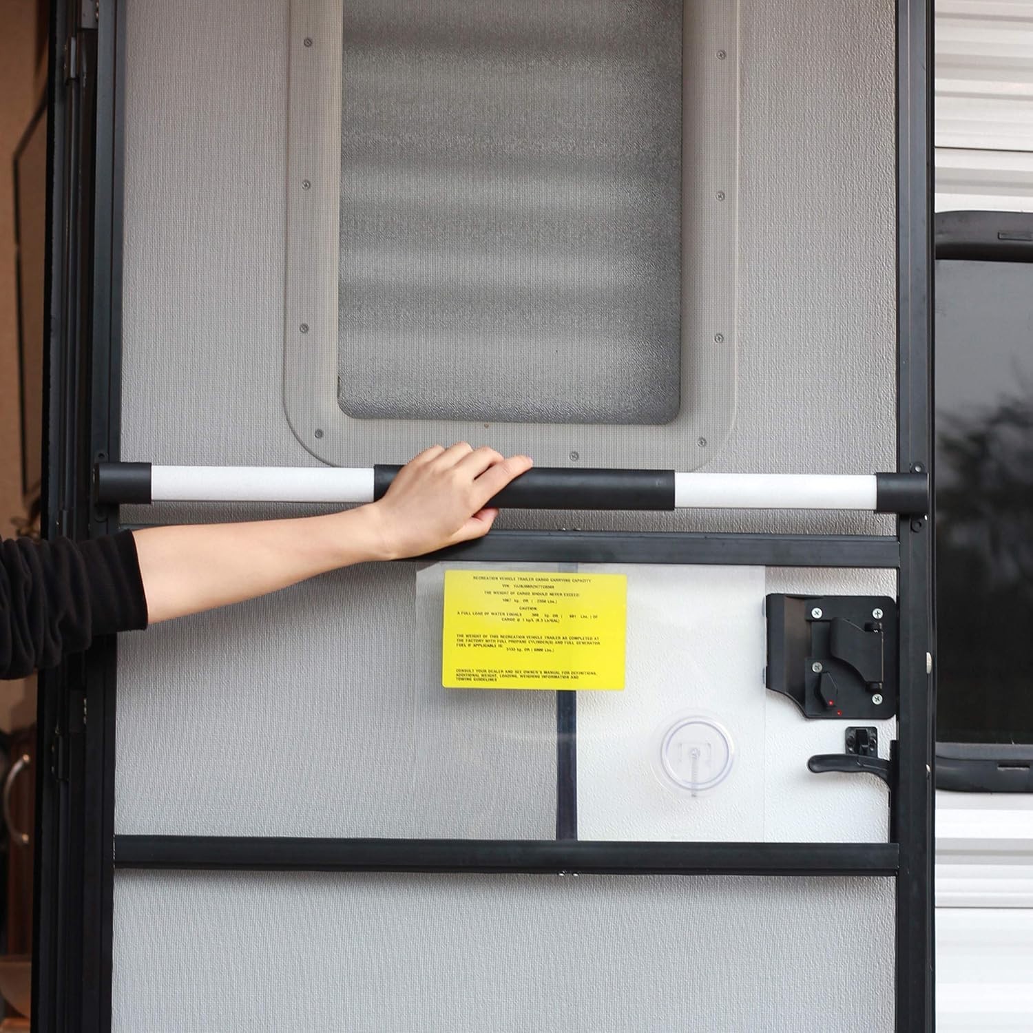 Durable Adjustable RV Screen Door Handle with Non-Slip Grip & Mounting Screws