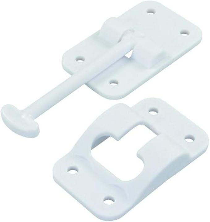 Plastic T-Style Door Holder 3.5 Inch Polar White for RV Mounting Screws Included