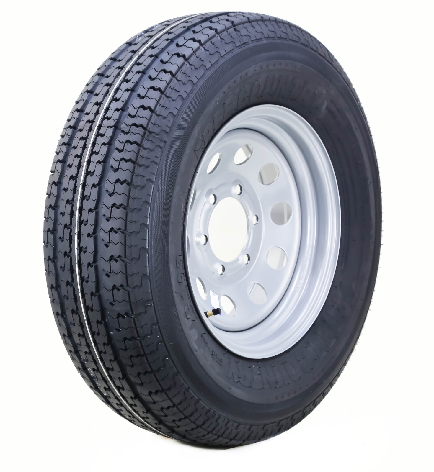 FC Trailer Tire Assembly ST225/75R15 10-Ply Silver Mod Rim 6 Lug on 5.5″