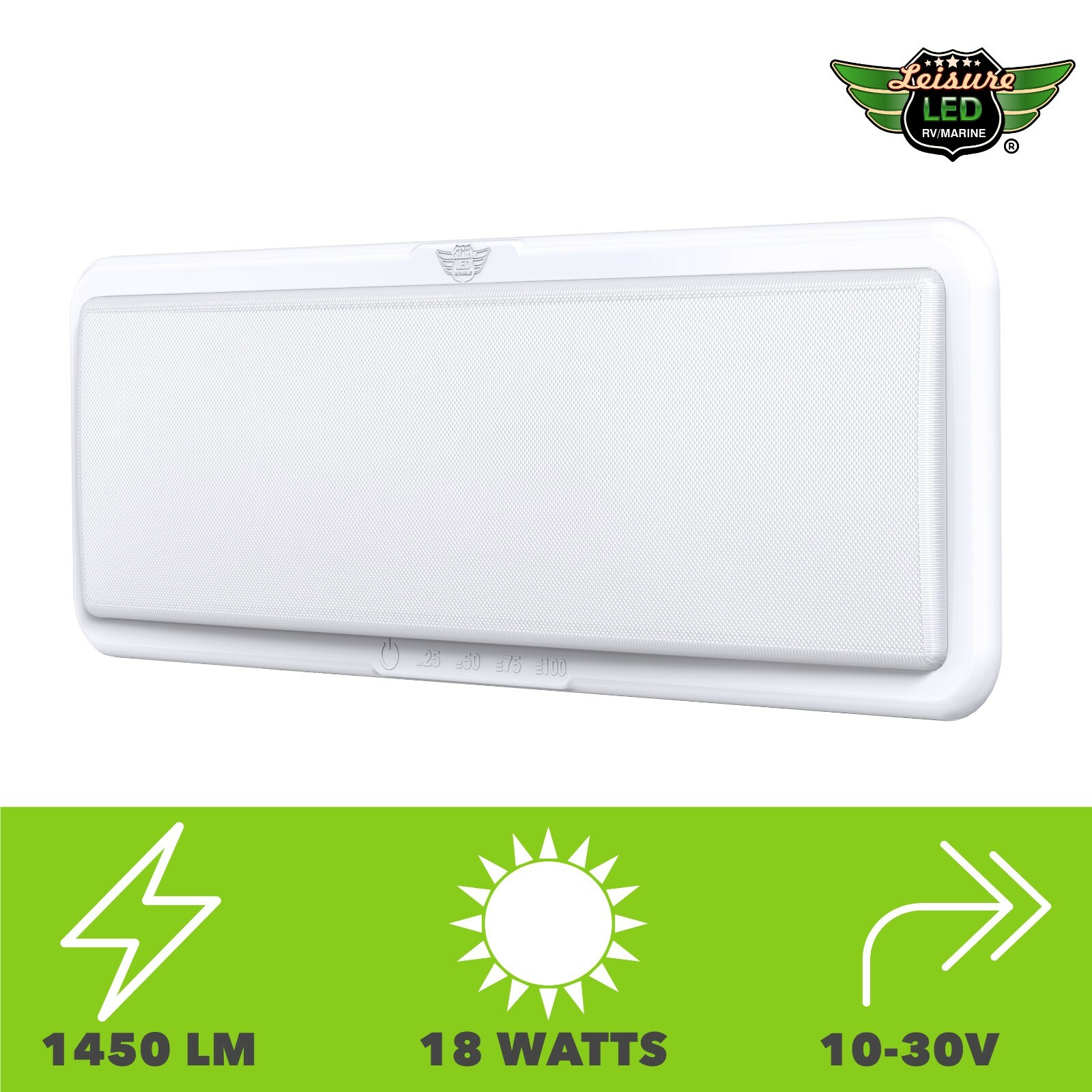 2 PK Leisure LED 1450LM RV Slim Ultra Bright Ceiling Light Fixture Touch Dimmer